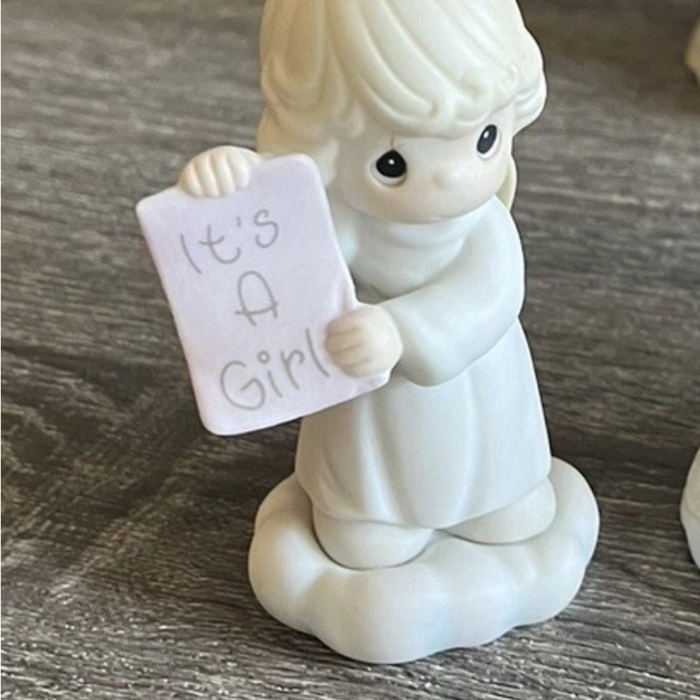 Precious Moments It's a Girl Figurine - Cream and Pink